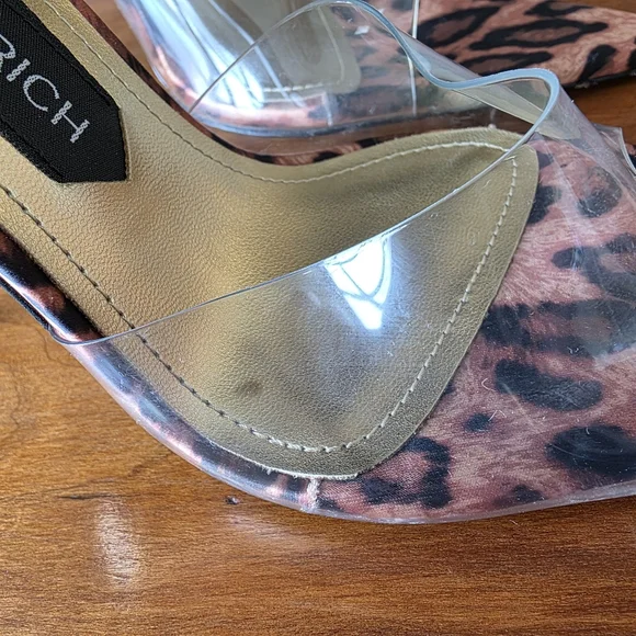 Jessica Rich Racy Mule Leopard Heels NWT - Picture 4 of 5